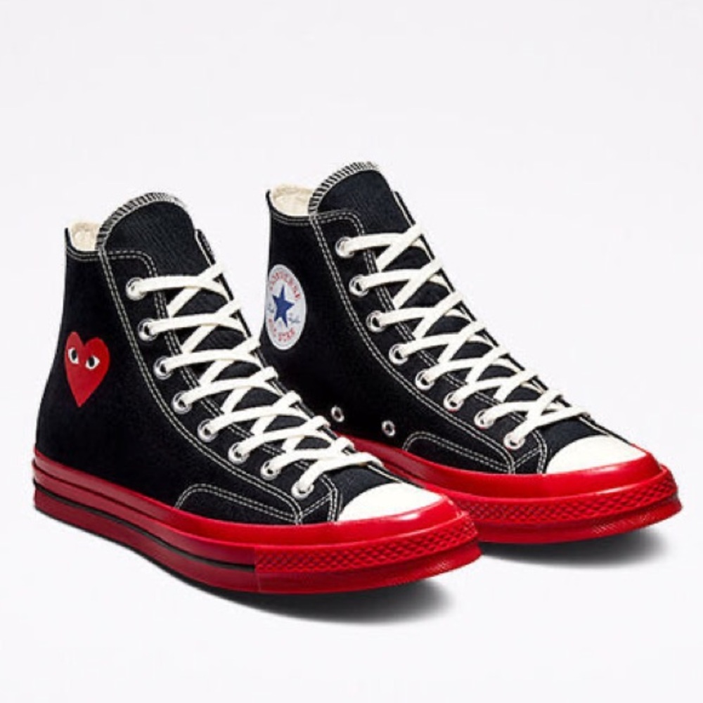 ⭐️ Converse x Comme des Garçons PLAY Chuck 70 High Top Black Red 😍